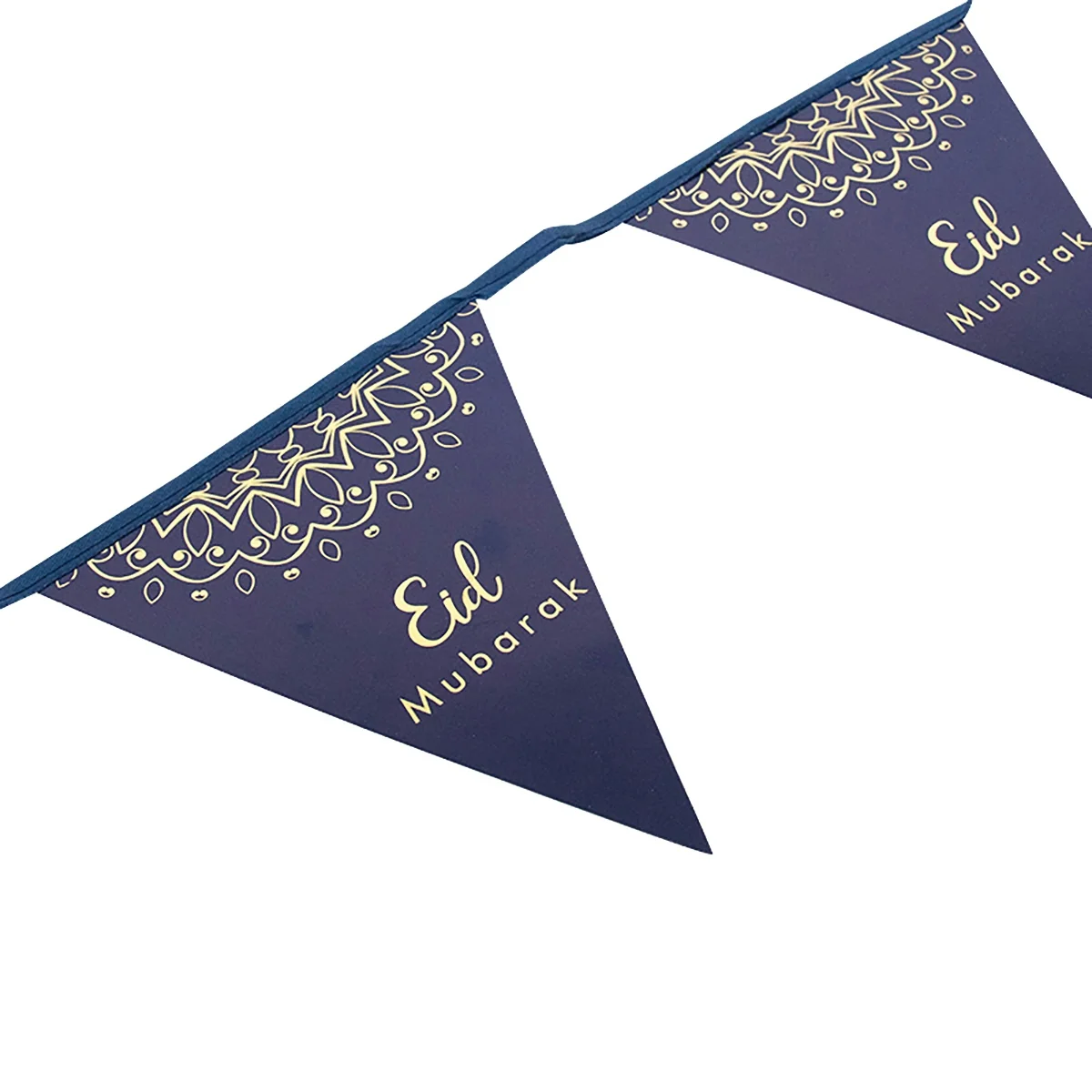 Eid Triangle Flag Bunting Blue Gold 300cm