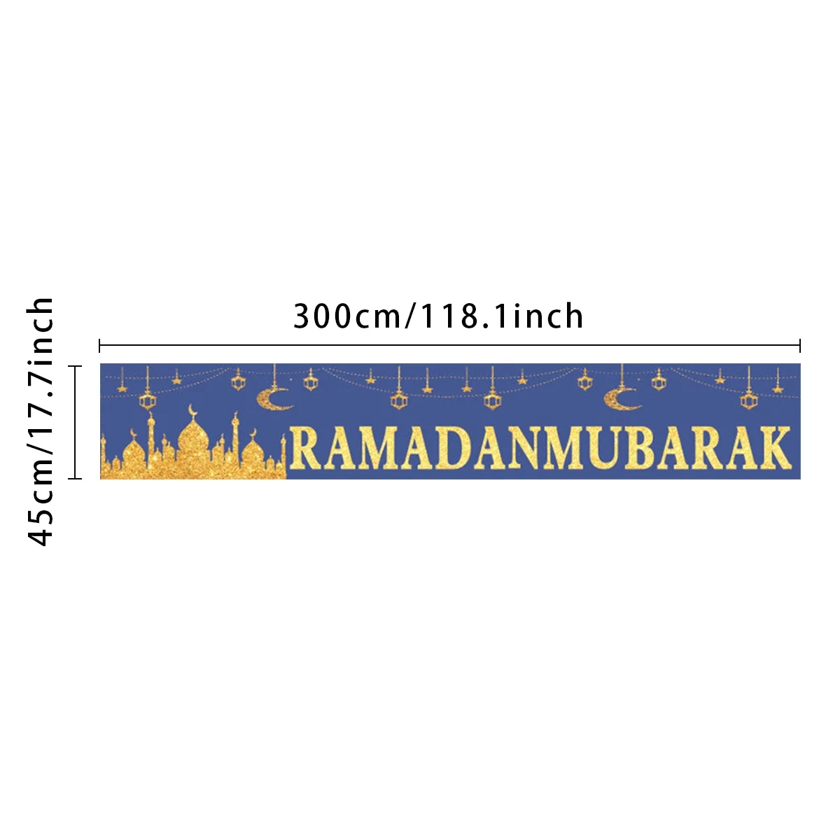 Ramadan Polyester Cloth Banner — size reference