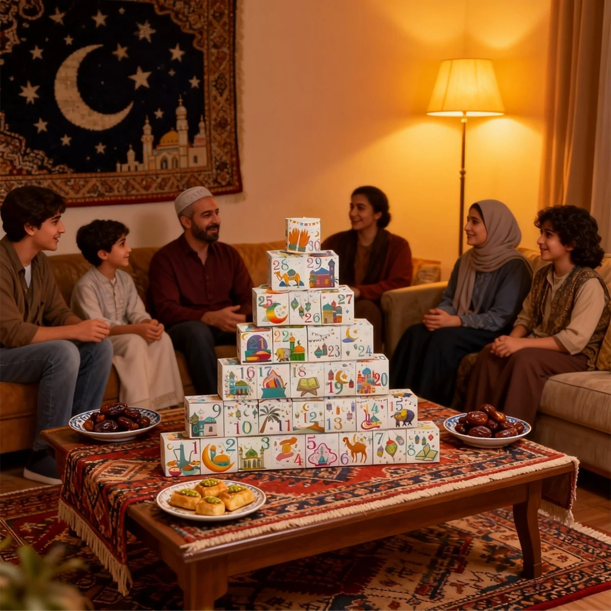 DIY Eid Countdown Calendar Boxes Set 1pcs — angle view