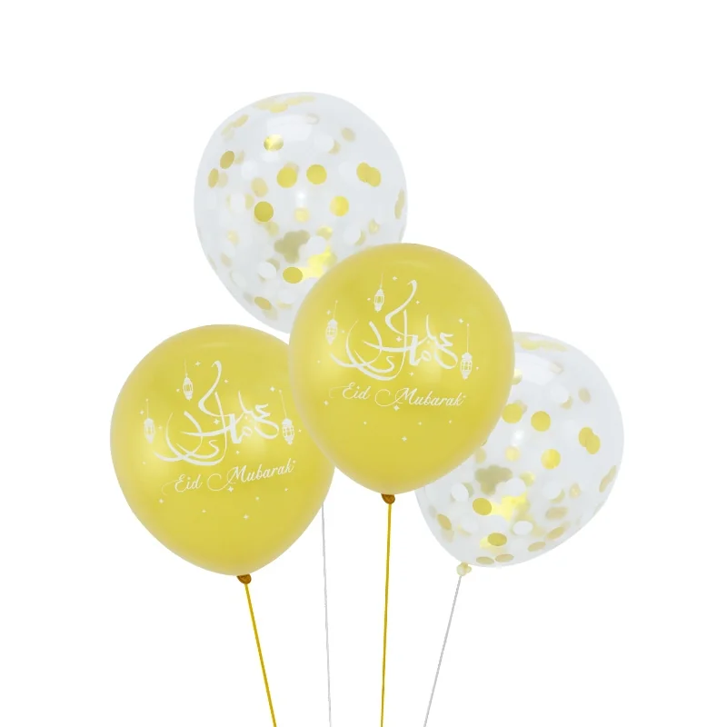 Eid Printed and Confetti Balloon 6ct