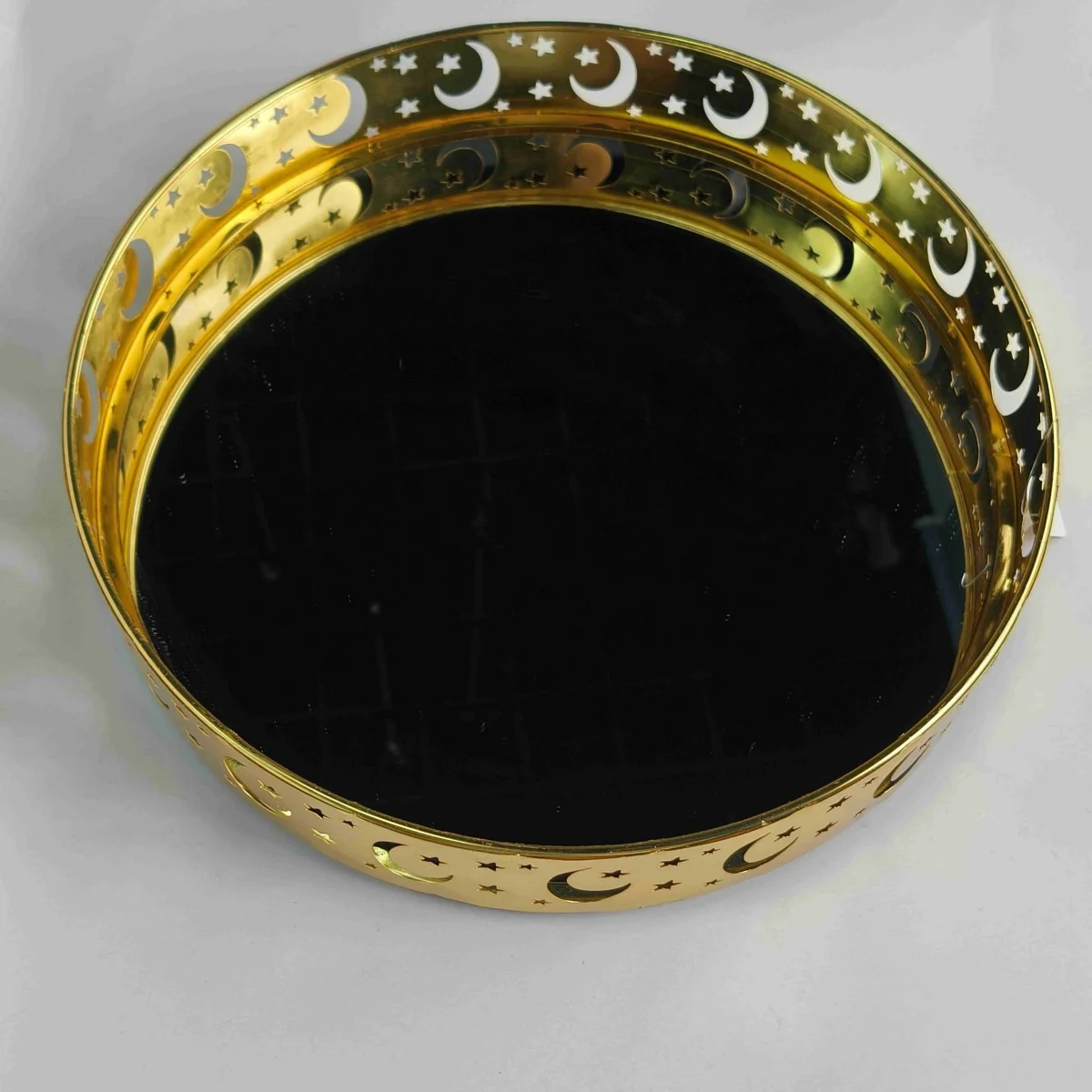EID Golden Mirror Round Serving Tray 48pcs