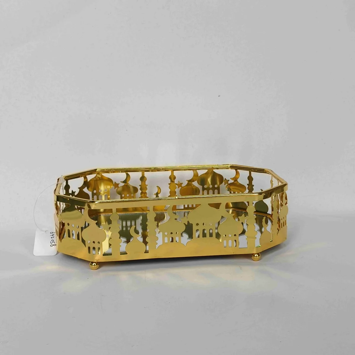 EID Golden Mirror Rectangle Serving Tray 60pcs — size reference
