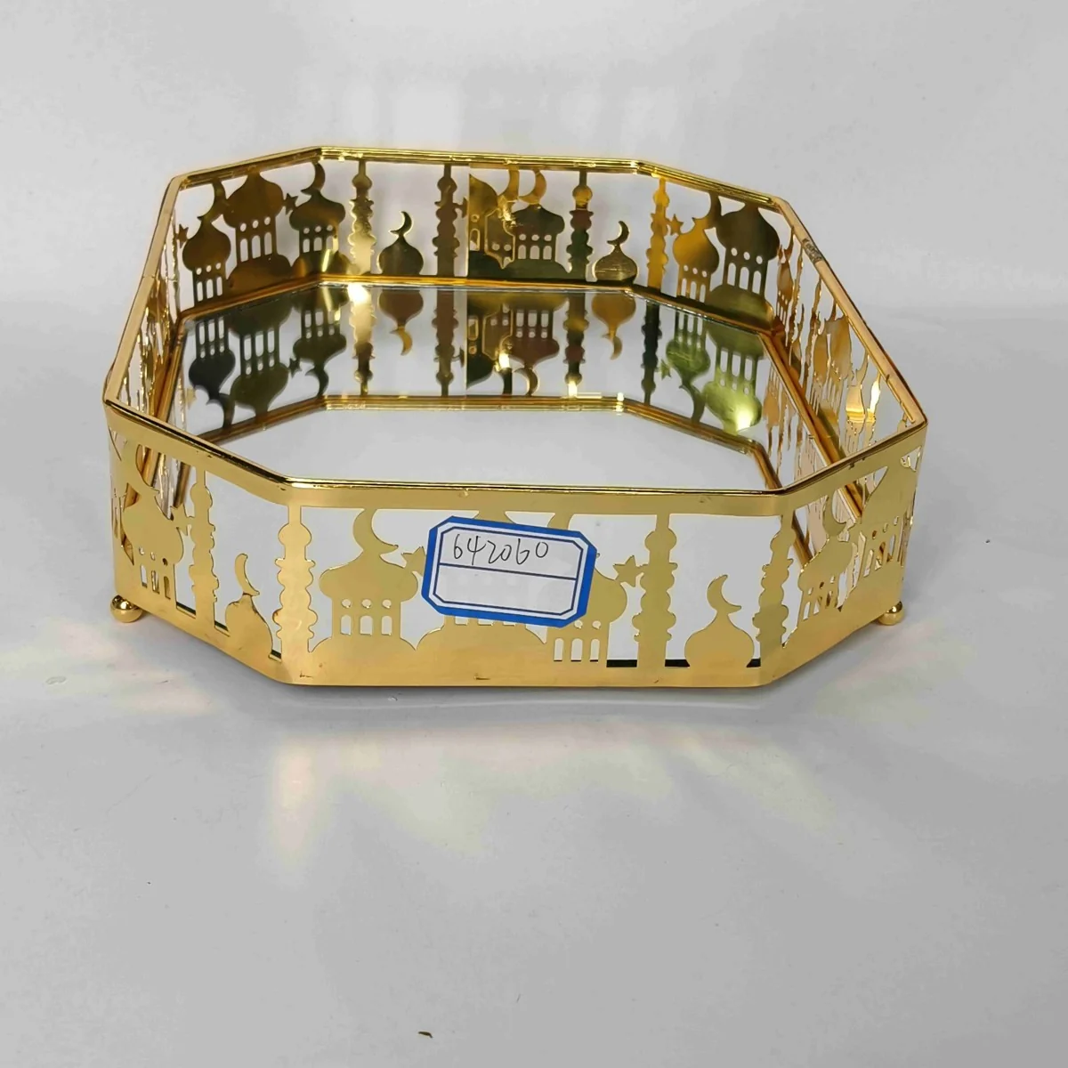 EID Golden Mirror Rectangle Serving Tray 36pcs