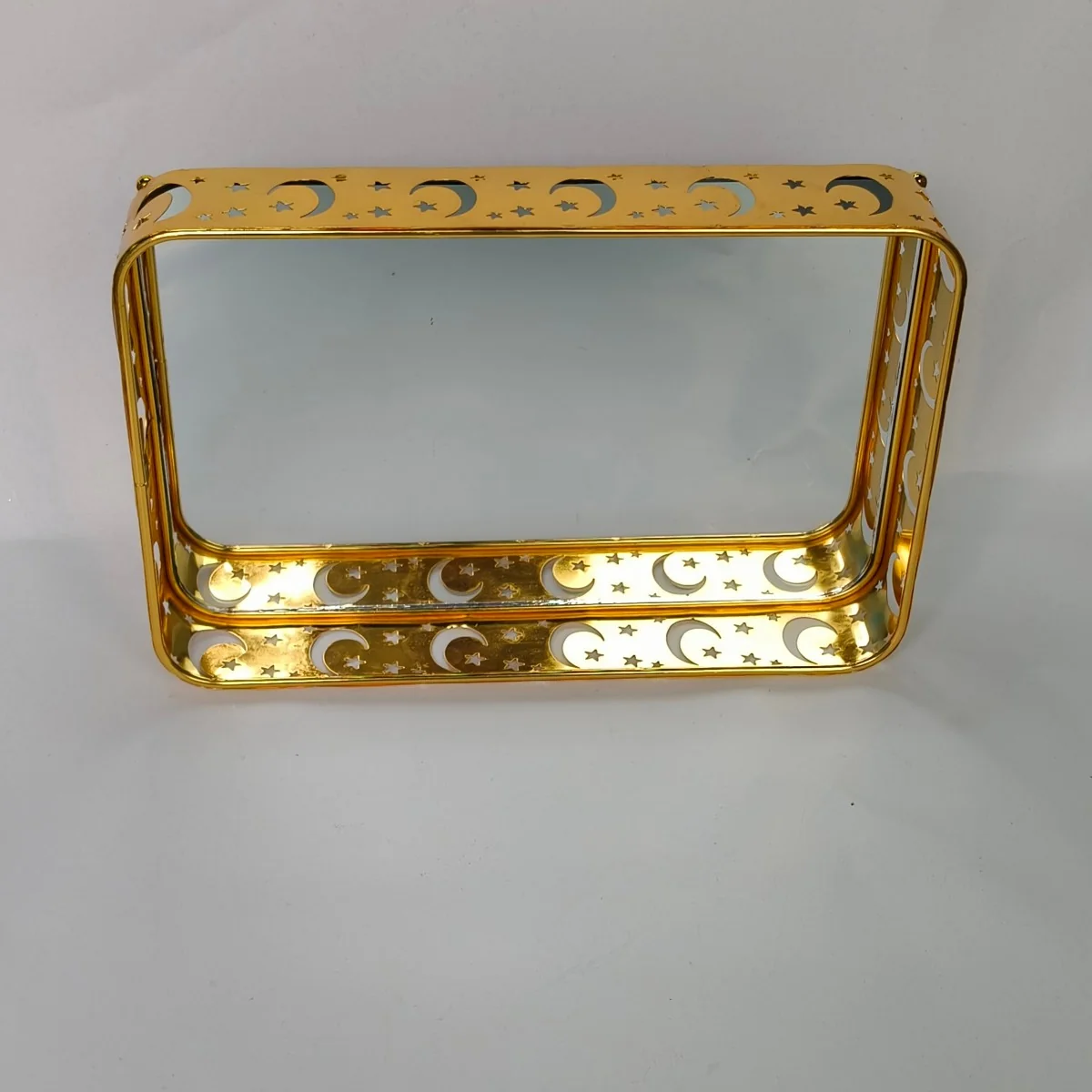 EID Golden Mirror Rectangle Serving Tray 48pcs