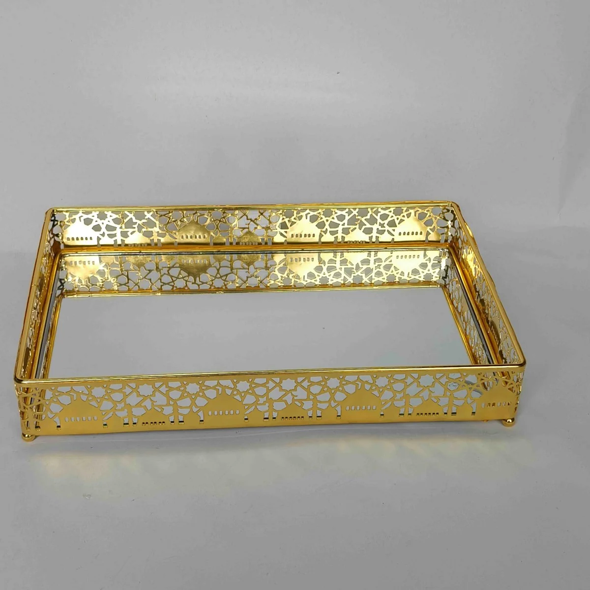 EID Golden Mirror Rectangle Serving Tray 48pcs — packaging