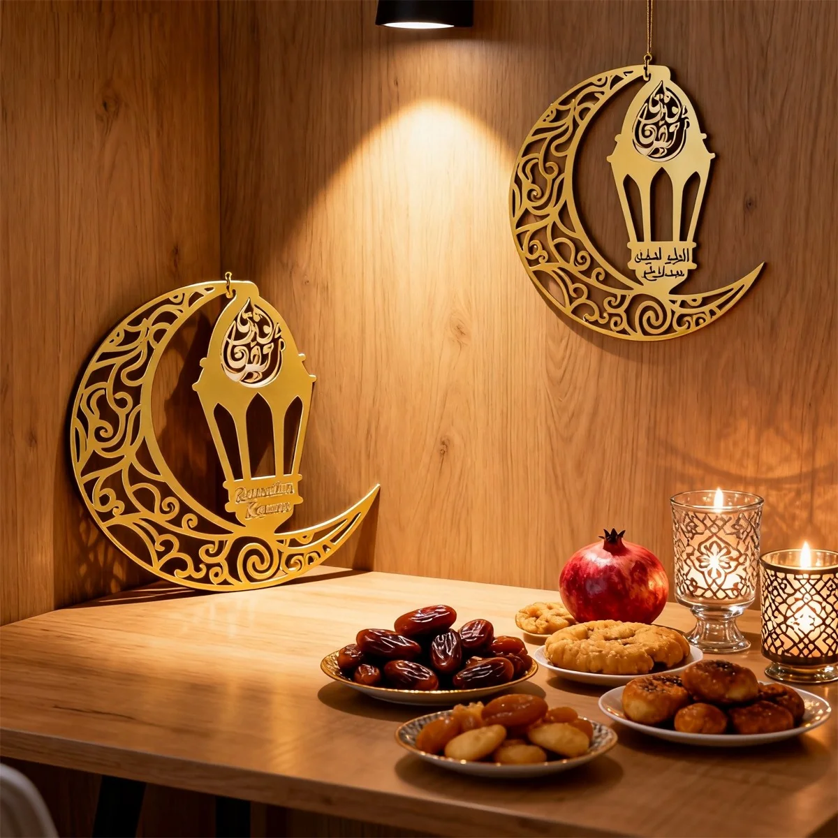 Ramadan Kareem Gold Acrylic Hanging Decor