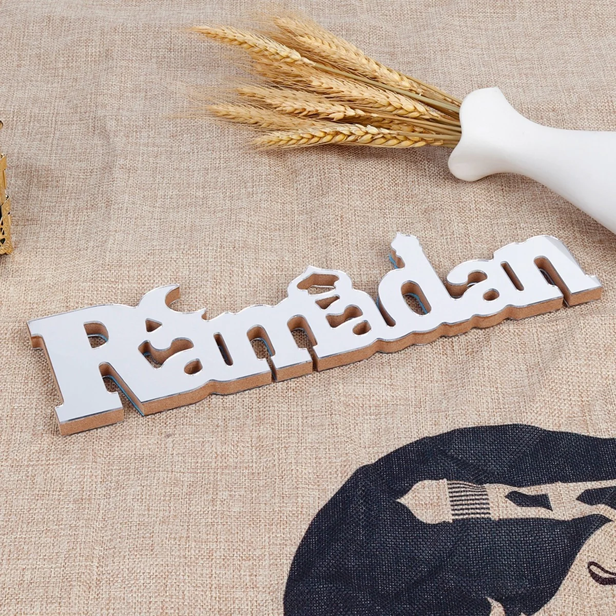 Wood Lettering Ornament Ramadan Silver