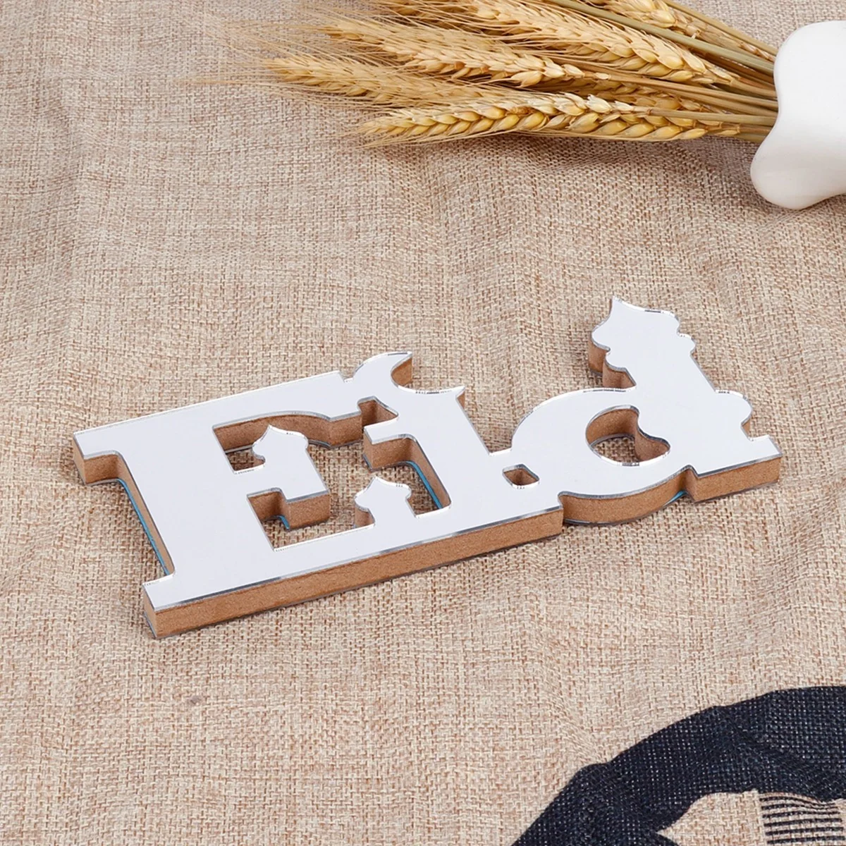 Wood Lettering Ornament Eid Silver