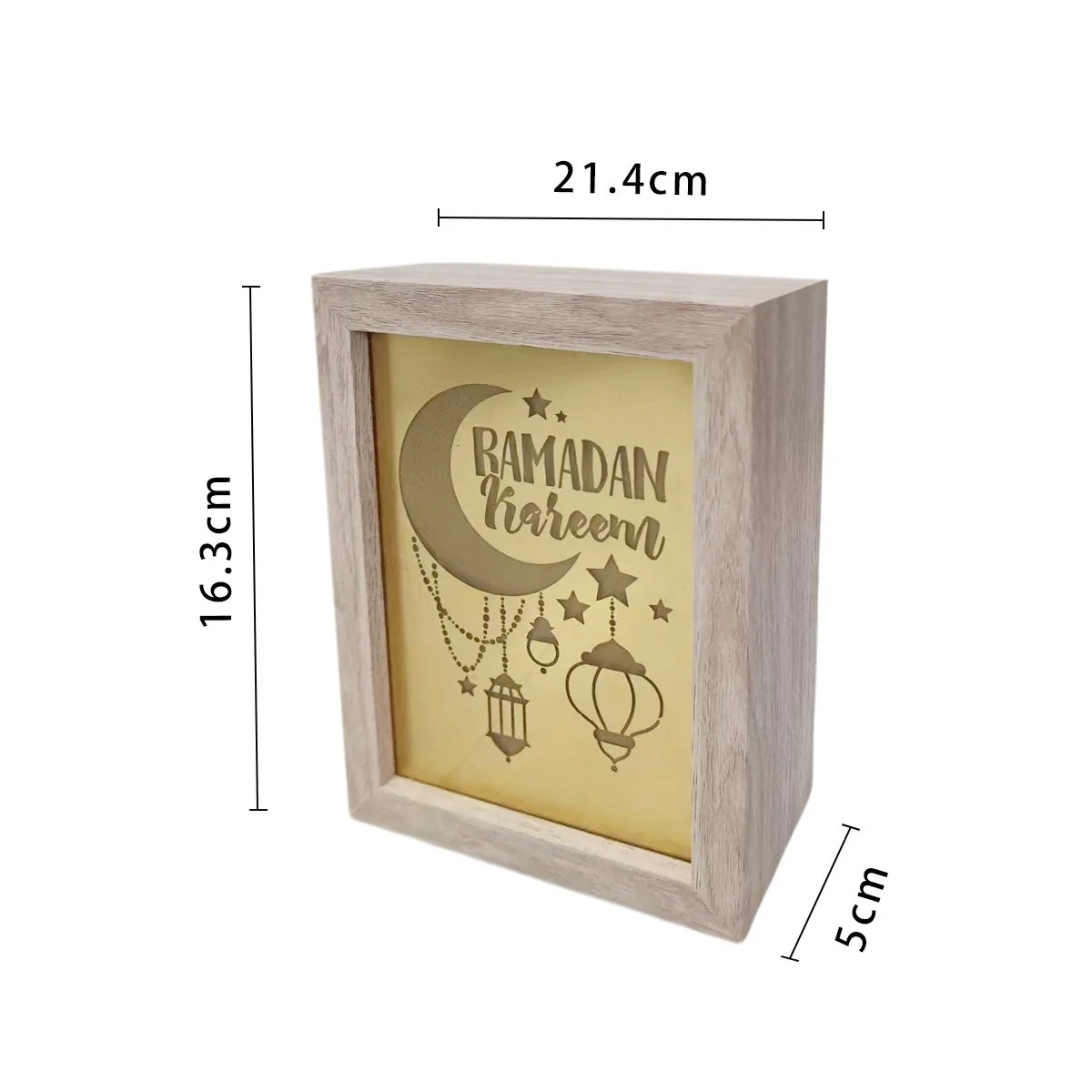 Ramadan Light Box Ornament Gold LED 1pcs