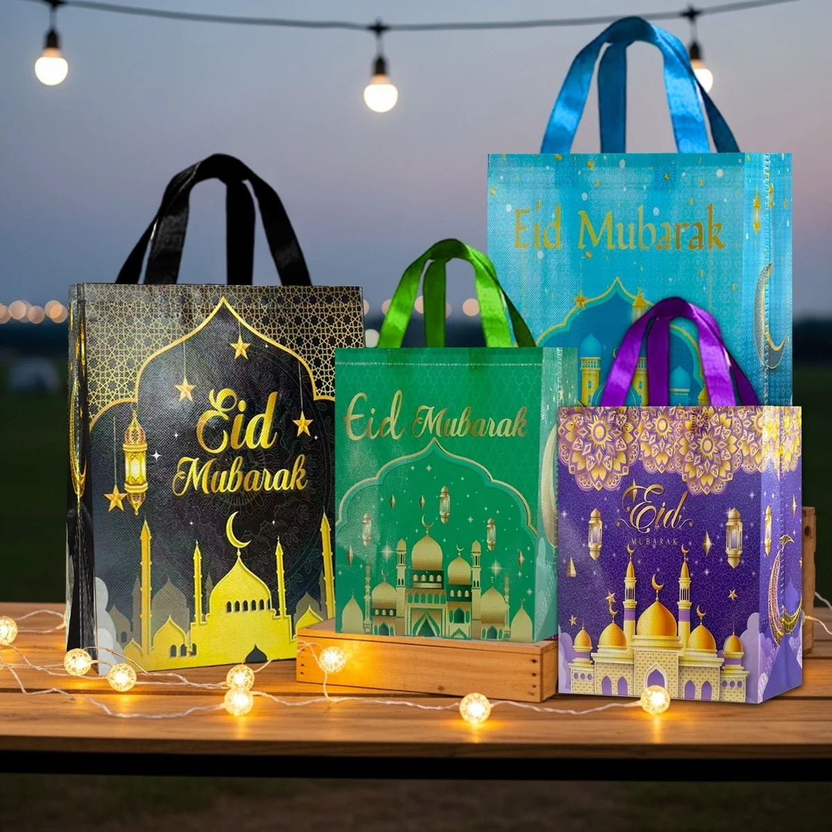 Ramadan gift bag - 4 pieces
Black large + Blue large + Green small + Purple small