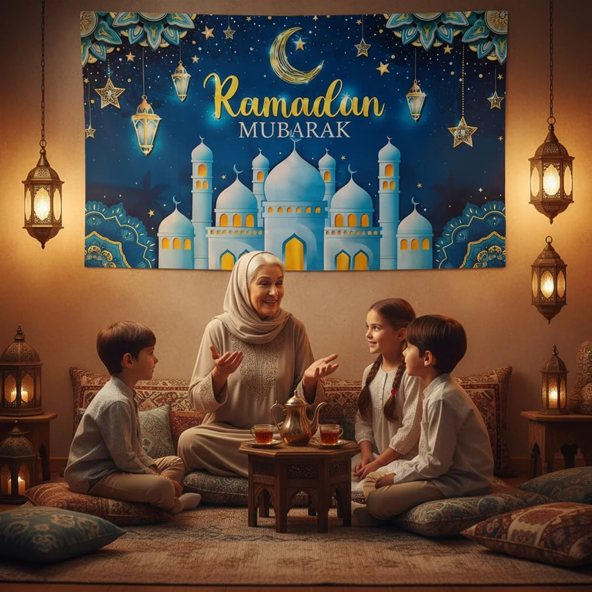 Ramadan Backdrop-blue — angle view